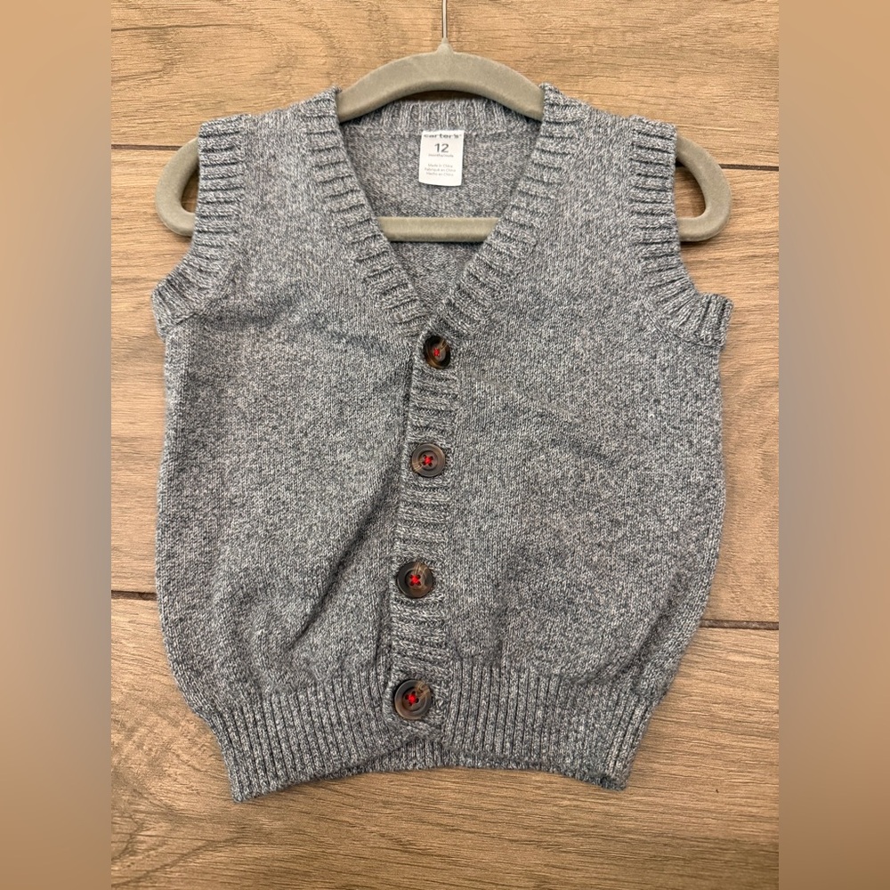 Classic Gray Knit Button-Front Sweater Vest - Cardigan Boy